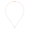 14K Rose Gold Split Chain Diamond X Necklace - 0.13 ct