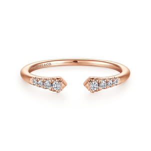 14K Rose Gold Split Diamond Stackable Ring