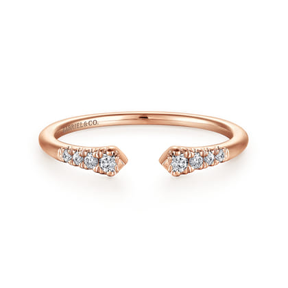 14K Rose Gold Split Diamond Stackable Ring