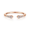 14K Rose Gold Split Diamond Stackable Ring - 0.1 ct
