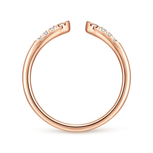 14K Rose Gold Split Diamond Stackable Ring