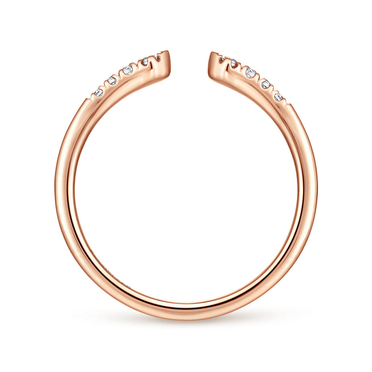 14K Rose Gold Split Diamond Stackable Ring - 0.1 ct - Shot 2