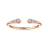 14K Rose Gold Split Diamond Stackable Ring - 0.1 ct