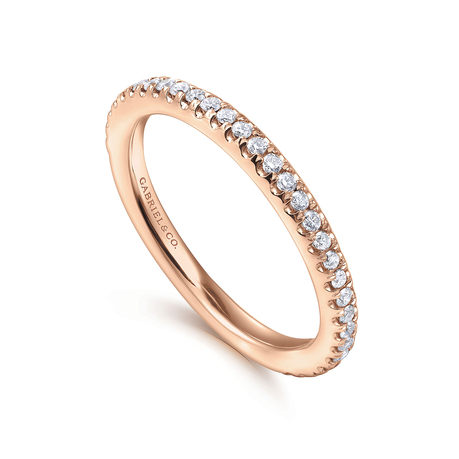 14K Rose Gold Stackable Diamond Ring - 0.25 ct - Shot 3
