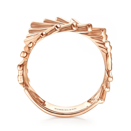 14K Rose Gold Stacked Bar Cage Ring