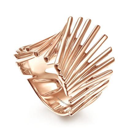14K Rose Gold Stacked Bar Cage Ring