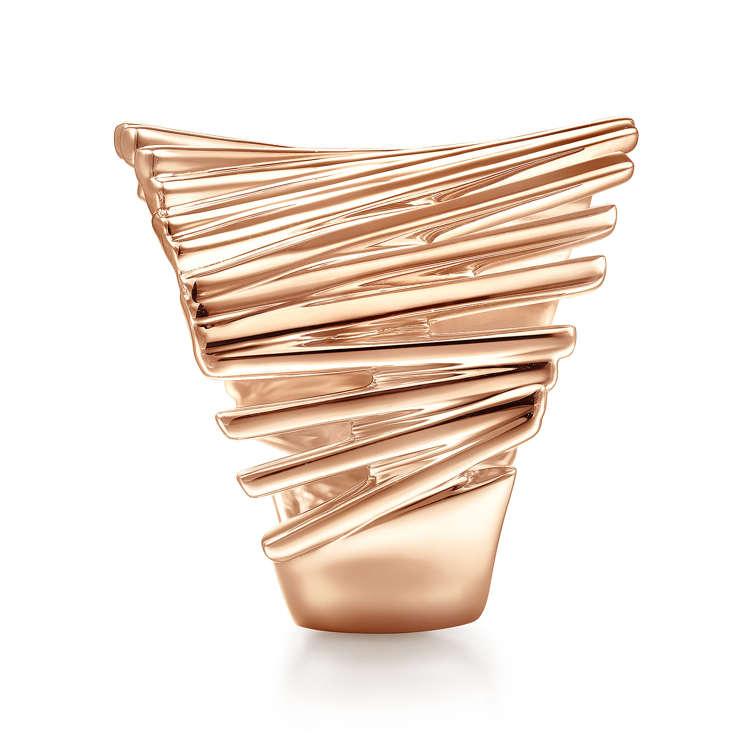14K Rose Gold Stacked Bar Cage Ring