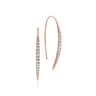 14K Rose Gold Tapered Diamond Fish Wire Drop Earrings - 0.45 ct