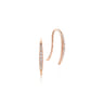 14K Rose Gold Tapered Diamond Fish Wire Earrings - 0.1 ct