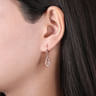 14K Rose Gold Teardrop Morganite and Diamond Drop Earrings - 0.21 ct