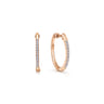 14K Rose Gold Tiger Claw Set Diamond 15mm Round Huggie Earrings - 0.2 ct