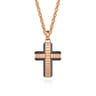 14K Rose Gold  Titanium Cross Mens Pendant
