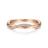 Fancy Wedding Ring in 14k Rose Gold with Round Natural Diamond at Gabriel & Co.
