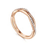Fancy Wedding Ring in 14k Rose Gold with Round Natural Diamond at Gabriel & Co.