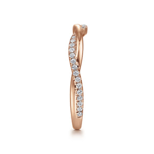 14K Rose Gold Twisted Diamond Anniversary Band