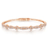 14K Rose Gold Twisted Diamond Bangle - 0.65 ct