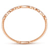 14K Rose Gold Twisted Diamond Bangle - 0.65 ct