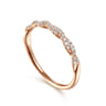 14K Rose Gold Twisted Diamond Stackable Ring - 0.11 ct