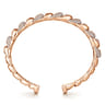 14K Rose Gold Twisted Link Diamond Pave Cuff Bracelet - 2.3 ct