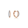 14K Rose Gold Twisted Pave Diamond Huggies - 0.11 ct