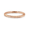 14K Rose Gold Twisted Rope Stackable Ring