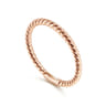 14K Rose Gold Twisted Rope Stackable Ring