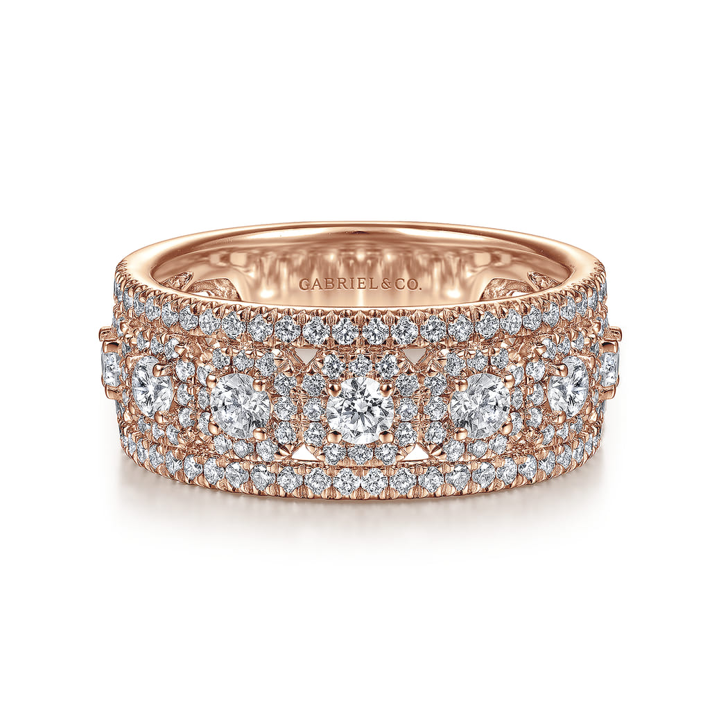 14k Rose Gold Round Fancy Band Gabriel AN14753K44JJ