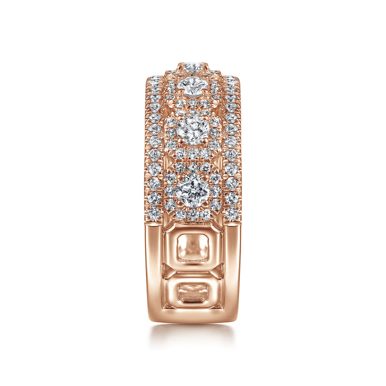 Fancy Wedding Ring in 14k Rose Gold with Round Natural Diamond at Gabriel & Co. - Shot 4