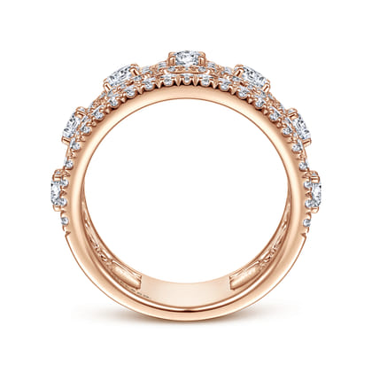 14K Rose Gold Wide Diamond Anniversary Band