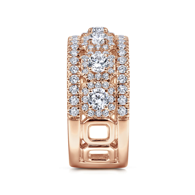 Fancy Wedding Ring in 14k Rose Gold with Round Natural Diamond at Gabriel & Co. - Shot 4