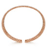 14K Rose Gold Wide Diamond Cage Cuff Bracelet - 0.75 ct