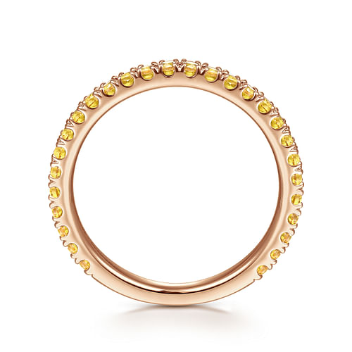14K Rose Gold Yellow Sapphire Stackable Ring - Shot 2