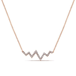 14K Rose Gold Zig Zag Diamond Necklace