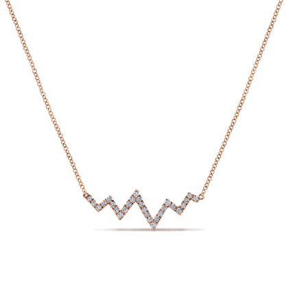 14K Rose Gold Zig Zag Diamond Necklace
