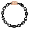 14K Rose Gold and Black Titanium Elongated Link Men's Bracelet