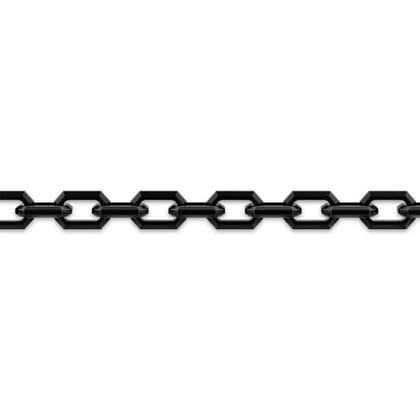 14K Rose Gold and Black Titanium Elongated Link Men's Bracelet