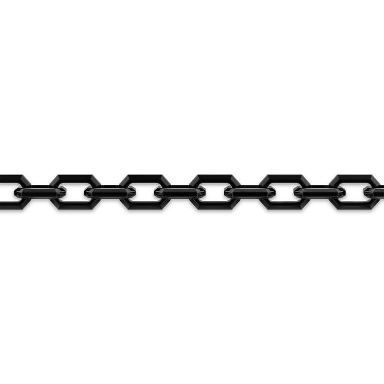 14K Rose Gold and Black Titanium Elongated Link Men's Bracelet - Shot 2