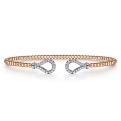 14K Rose-White Gold Bujukan Diamond Teardrops Bangle