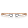 14K Rose-White Gold Bujukan Diamond Teardrops Bangle - 0.25 ct