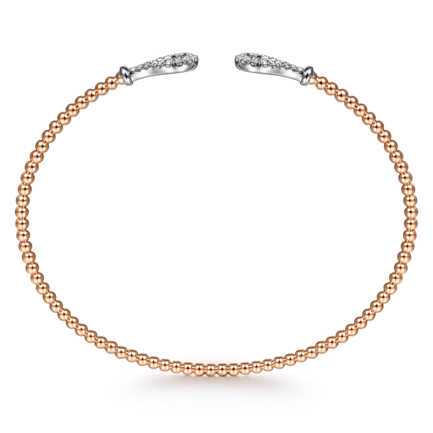 14K Rose-White Gold Bujukan Diamond Teardrops Bangle - 0.25 ct - Shot 3
