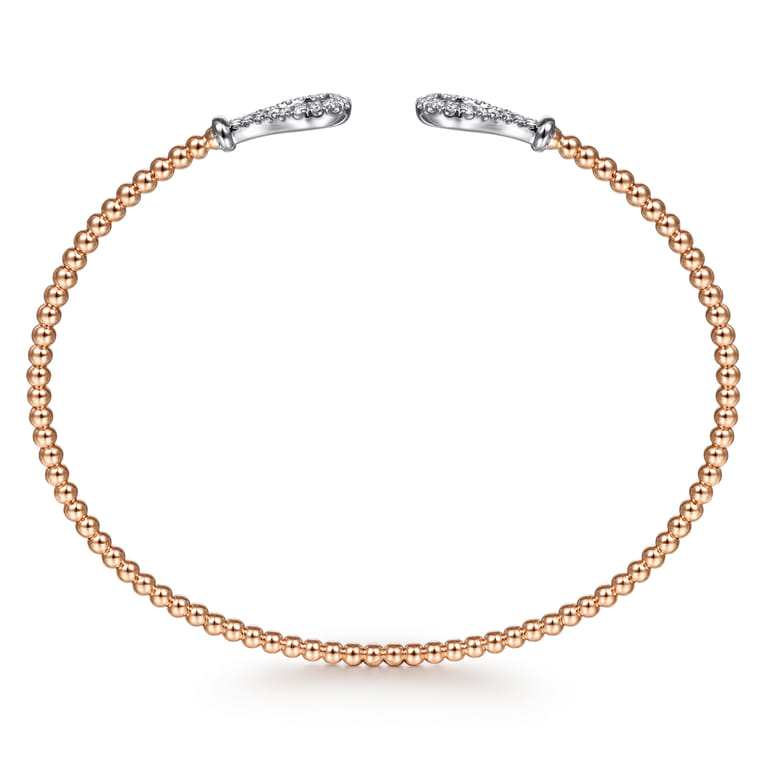 14K Rose-White Gold Bujukan Diamond Teardrops Bangle - 0.25 ct - Shot 3