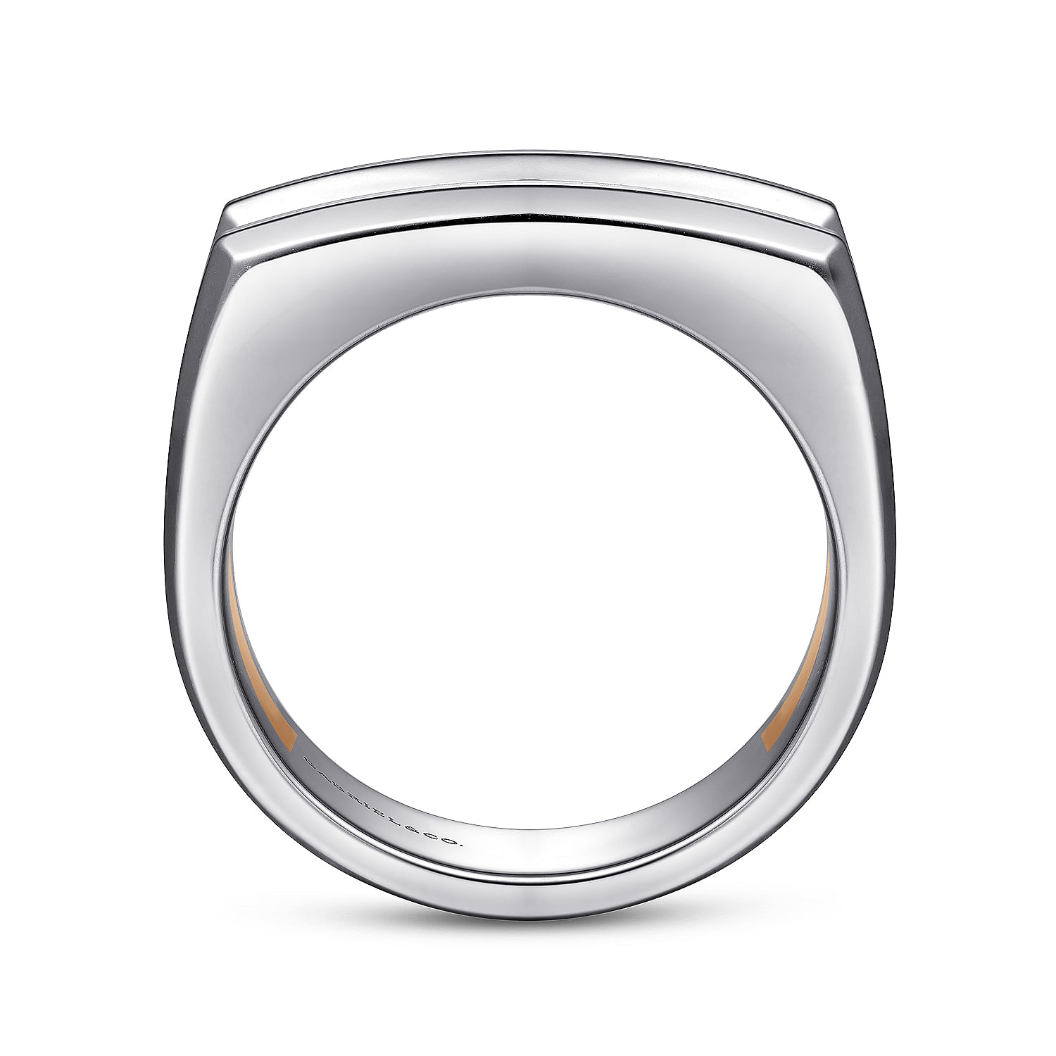 14K Rose-White Gold Faceted Ring in High Polished Finish - Shot 2
