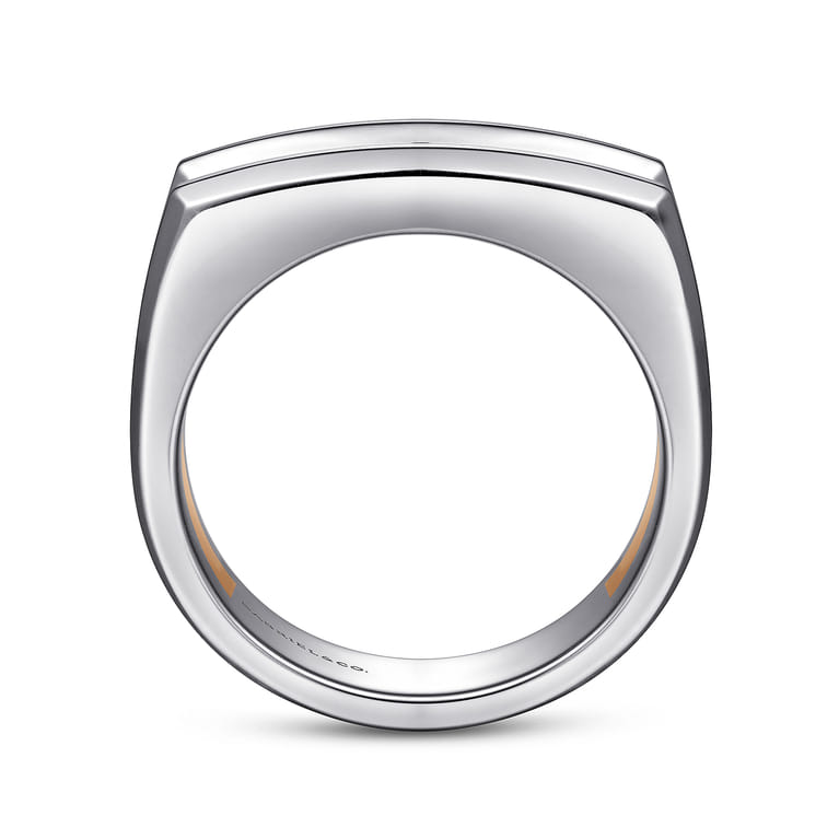 14K Rose-White Gold Faceted Ring in High Polished Finish - Shot 2