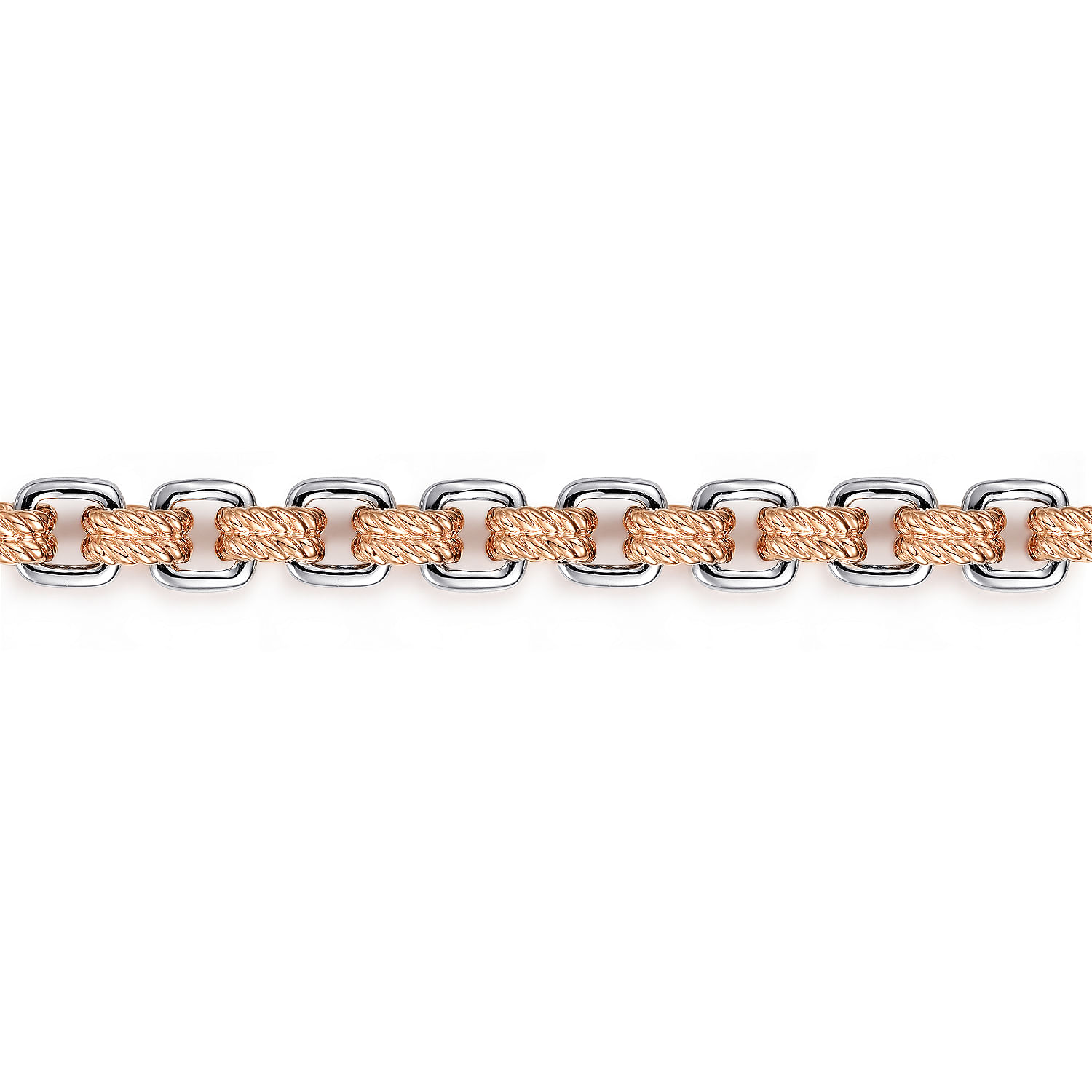 14K Rose-White Gold Two Tone Chain Bracelet @ $4650. Shop