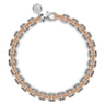 14K Rose-White Gold Two Tone Solid Chain Bracelet