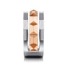 14K Rose-White Gold Wide Faceted Ring in High Polished Finish