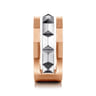 14K Rose-White Gold Wide Faceted Ring in High Polished Finish