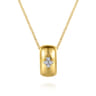 14K White And Yellow Gold Diamond Clover Slider Pendant Necklace - 0.04 ct