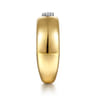 14K White And Yellow Gold Diamond Clover Wide Band Ring - 0.04 ct
