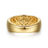 14K White And Yellow Gold Diamond Clover Wide Band Ring - 0.04 ct